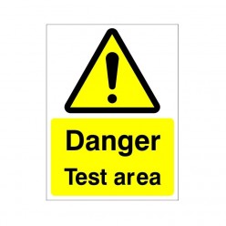 Danger Test Area Sign 150mm...