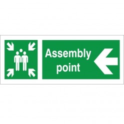 Assembly Point Arrow Left Sign