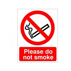 Please Do Not Smoke Sign