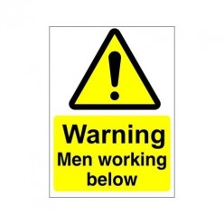 Warning Men Working Below Sign