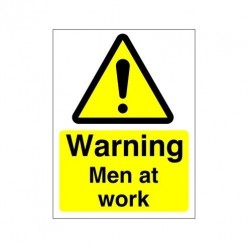 Warning Men At Work Sign 
