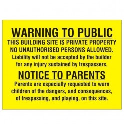 Warning To Public Sign