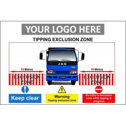Tipping exclusion zone 1500x1000mm sign with or without your logo