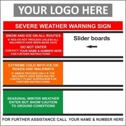 Severe weather warning 1000x1000mm sign with or without your logo