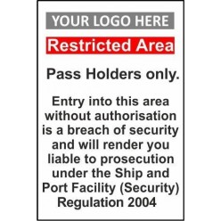 Pass holders only 600x800mm sign