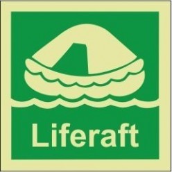 Liferaft sign 100x110mm