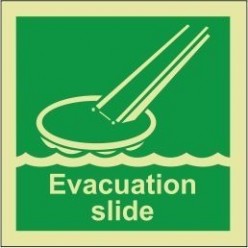 Evacuation slide sign 100x110mm