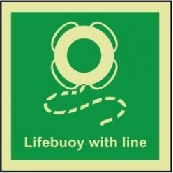 Lifebuoy with line sign 100x110mm