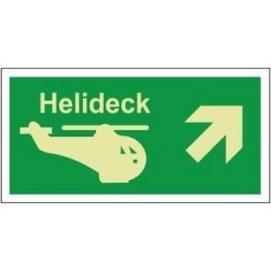 Helideck up right 300x150mm sign