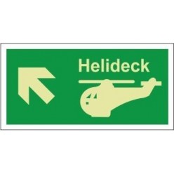 Helideck up left 300x150mm sign