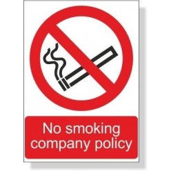 No smoking company policy 150x200mm sign
