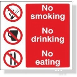 No smoking company policy 150x200mm sign