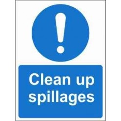 Clean Up Spillages Mandatory Sign