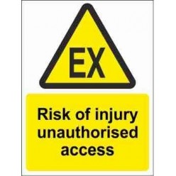 Risk Of Injury Unauthorised Access Warning Sign