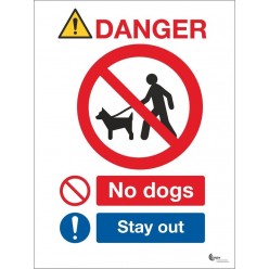 Danger No Dogs Sign - Stay Out