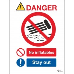 Danger No Inflatables Sign - Stay Out 