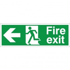Extra Large Fire Exit Arrow Left Sign 900mm x 300mm - 3mm Foamex