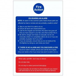 Stay Indoors (Stay Put) - Fire Action Notice Sign (for flats and apartments)