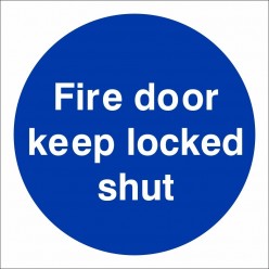 Fire Door Keep Locked Shut Door Sign 100mm x 100mm