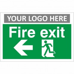 Fire Exit Arrow Left Sign With or Without Your Logo