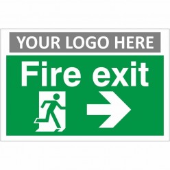 Fire Exit Arrow Right Sign With or Without Your Logo