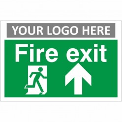 Fire Exit Arrow Up Sign With or Without Your Logo