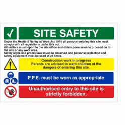 Site Safety Sign 800mm x 600mm