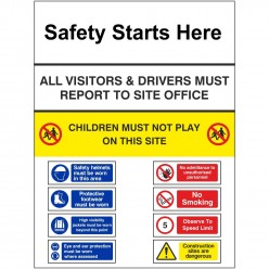 Safety Starts Here Sign -...