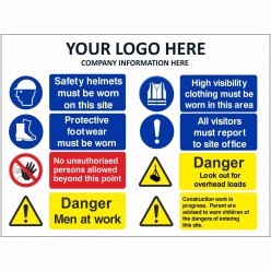 Safety Starts Here Sign With or Without Your Logo 800mm x 600mm - Corex