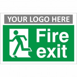 Fire Exit Man Running Left Sign With or Without Your Logo