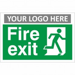 Fire Exit Running Man Right Sign With or Without Your Logo