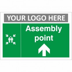 Fire Assembly Point Arrow Up Sign With or Without Your Logo
