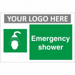 Emergency Shower First Aid Sign With or Without Your Logo