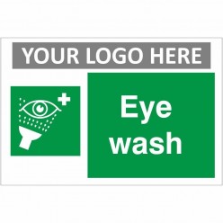 Eye Wash First Aid Sign With or Without Your Logo