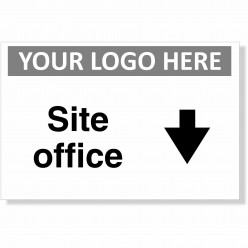Site Office Arrow Down Sign With or Without Your Logo