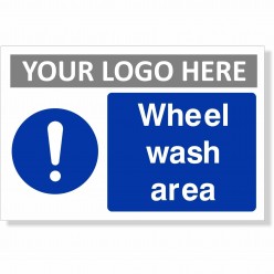 Wheel Wash Area Sign With...