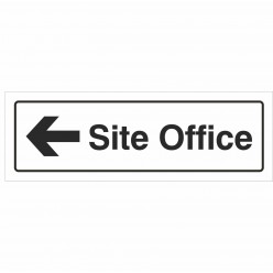 Site Office Arrow Left Sign 600mm x 200mm - 1mm Rigid Plastic