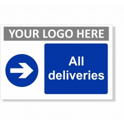 All Deliveries Arrow Right Sign With or Without Your Logo