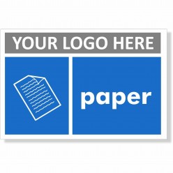 Paper Recycling Sign With or Without Your Logo