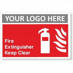 Fire Extinguisher Keep Clear Sign With or Without Your Logo