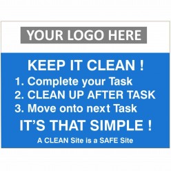 Keep It Clean Sign With or Without Your Logo