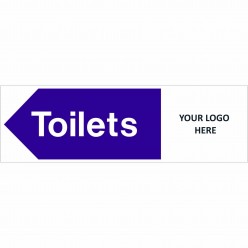 Toilets Left Door Sign 400mm x 150mm