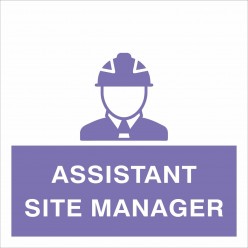 Assistant Site Manager Helmet Sticker 55mm x 55mm - Self Adhesive Polyproptiene 