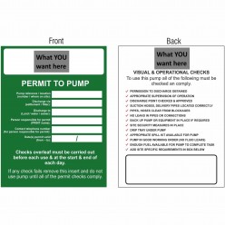 Double Sided Permit To Pump Sign 90mm x 120mm - Rigid Plastic