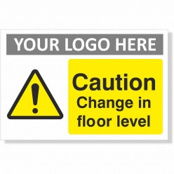 Caution Change In Floor Level Sign With or Without Your Logo