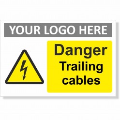 Danger Trailing Cables Sign With or Without Your Logo