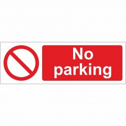 No Parking Sign 600 x 200mm - Rigid Plastic
