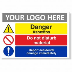 Danger Asbestos Do Not Disturb Material Sign With or Without Your Logo