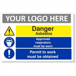 Danger Asbestos Approved Respirators Must Be Worn Sign With or Without  Your Logo