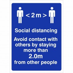 2m Social Distancing Sign